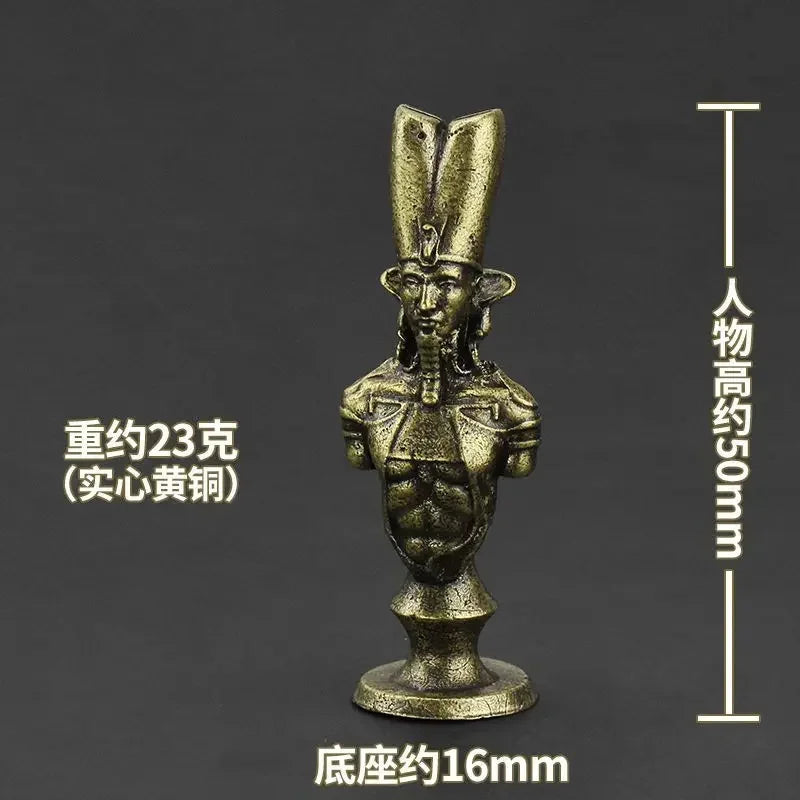 Ancient Egypt Chess Figurine Set — Brass Miniature Sculpture