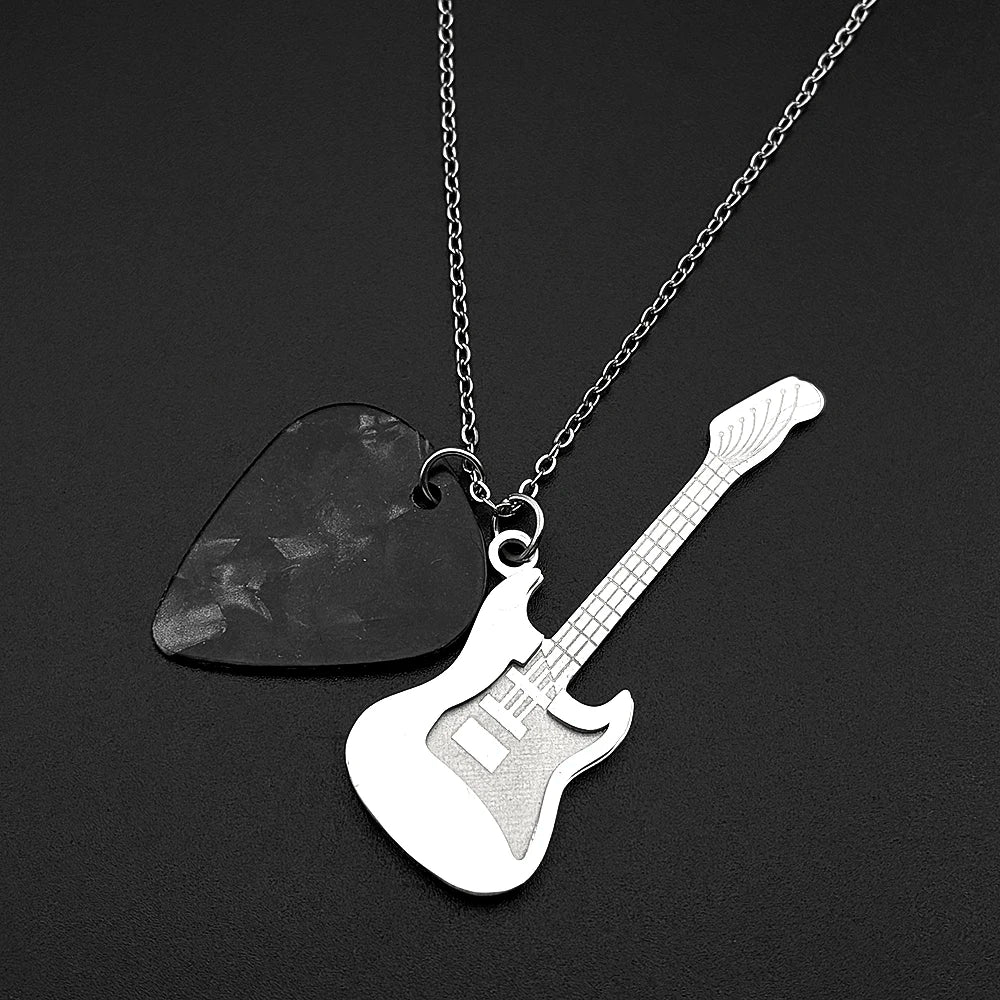 Guitar Pick Necklace — Stainless Steel Music Lover Pendant