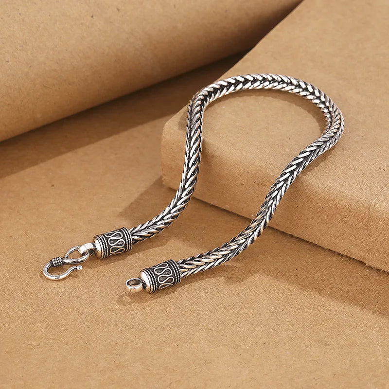 Sterling Silver Chain Bracelet — Vintage Luxury Jewelry for Men & Women