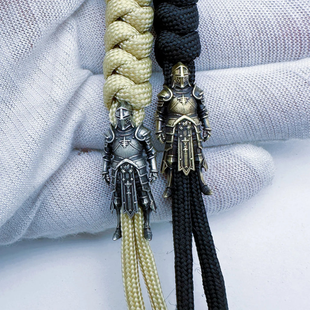 Templar Knight Brass Knife Bead — Medieval EDC Paracord Charm