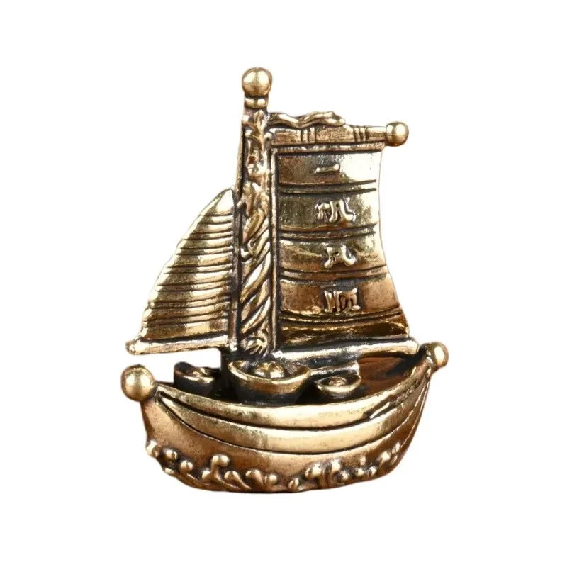 Brass Retro Creative Smooth Sailing Wine Cabinet Decorative Handicrafts, Office and Living Room Desktop Sailboat Mini Ornaments