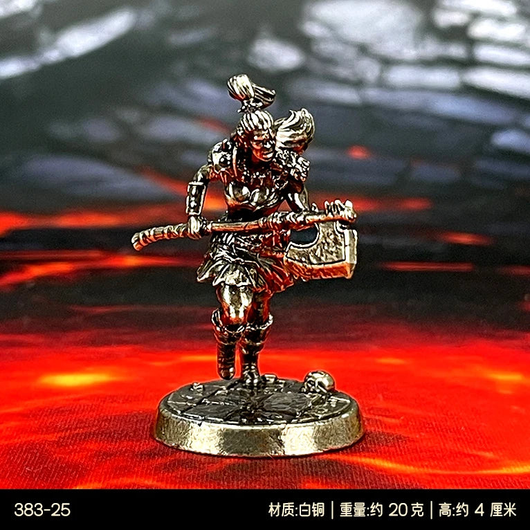 Brass War Chess Figurine Set — Painted Fantasy Miniatures