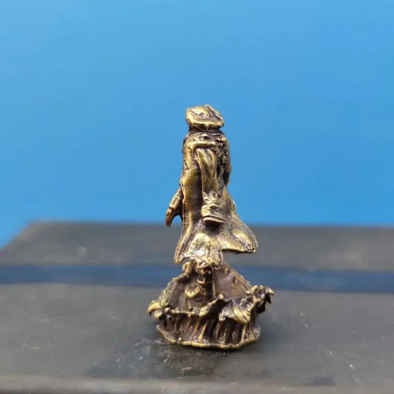 Brass Pirate Figurine — Vintage Miniature Desk & Shelf Decor