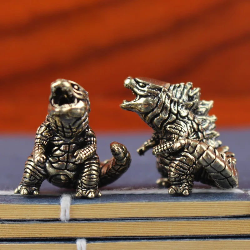 Brass Mythical Monster Figurine — Abstract Fantasy Desk Decor
