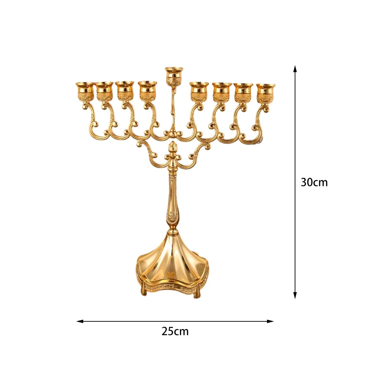 Hanukkah Menorah Candle Stands Tabletop 9 Branches Candle Holder for Christmas Exquisite Candlestick Table Home Decor