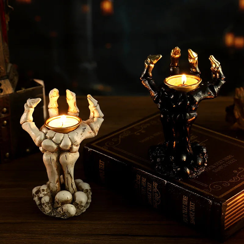 European Style Skull Candle Holder Decoration Halloween Party Atmosphere Decoration Creative Candle Light Decoration