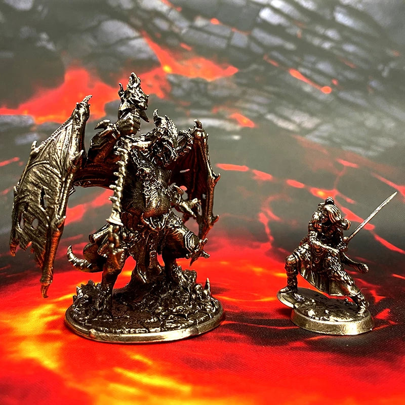 Brass War Chess Figurine Set — Painted Fantasy Miniatures