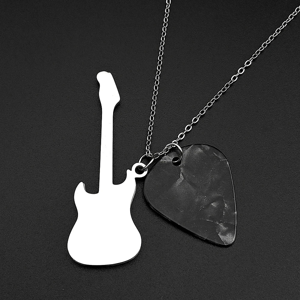 Guitar Pick Necklace — Stainless Steel Music Lover Pendant