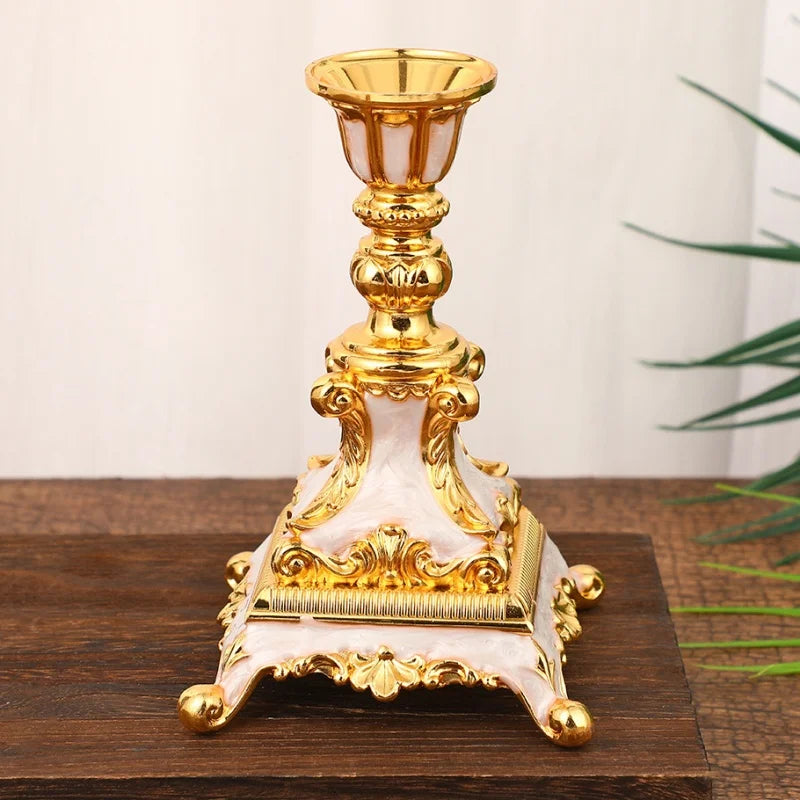 Vintage Metal Candlestick Holder — Elegant Single Taper Stand
