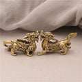 2pcs/Pair Copper Chinese Mythological Animals Home Decoration Dragon head Oxtail Horseshoe Moose Deer Body Brass Decor Ornaments