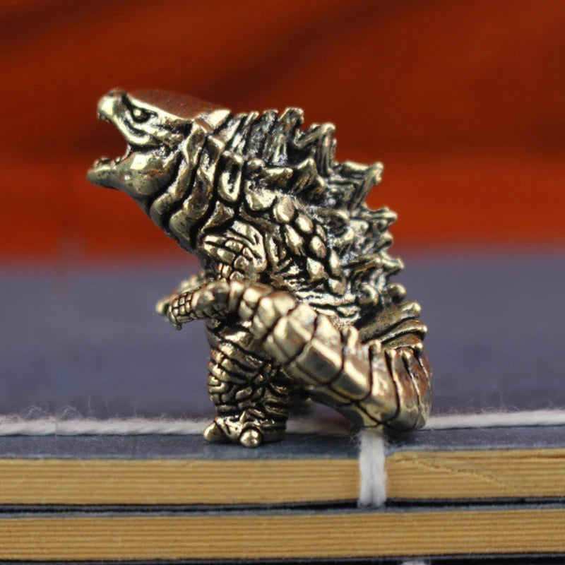 Brass Mythical Monster Figurine — Abstract Fantasy Desk Decor