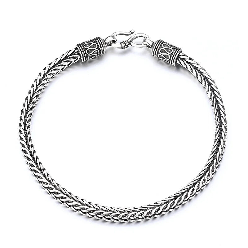 Sterling Silver Chain Bracelet — Vintage Luxury Jewelry for Men & Women