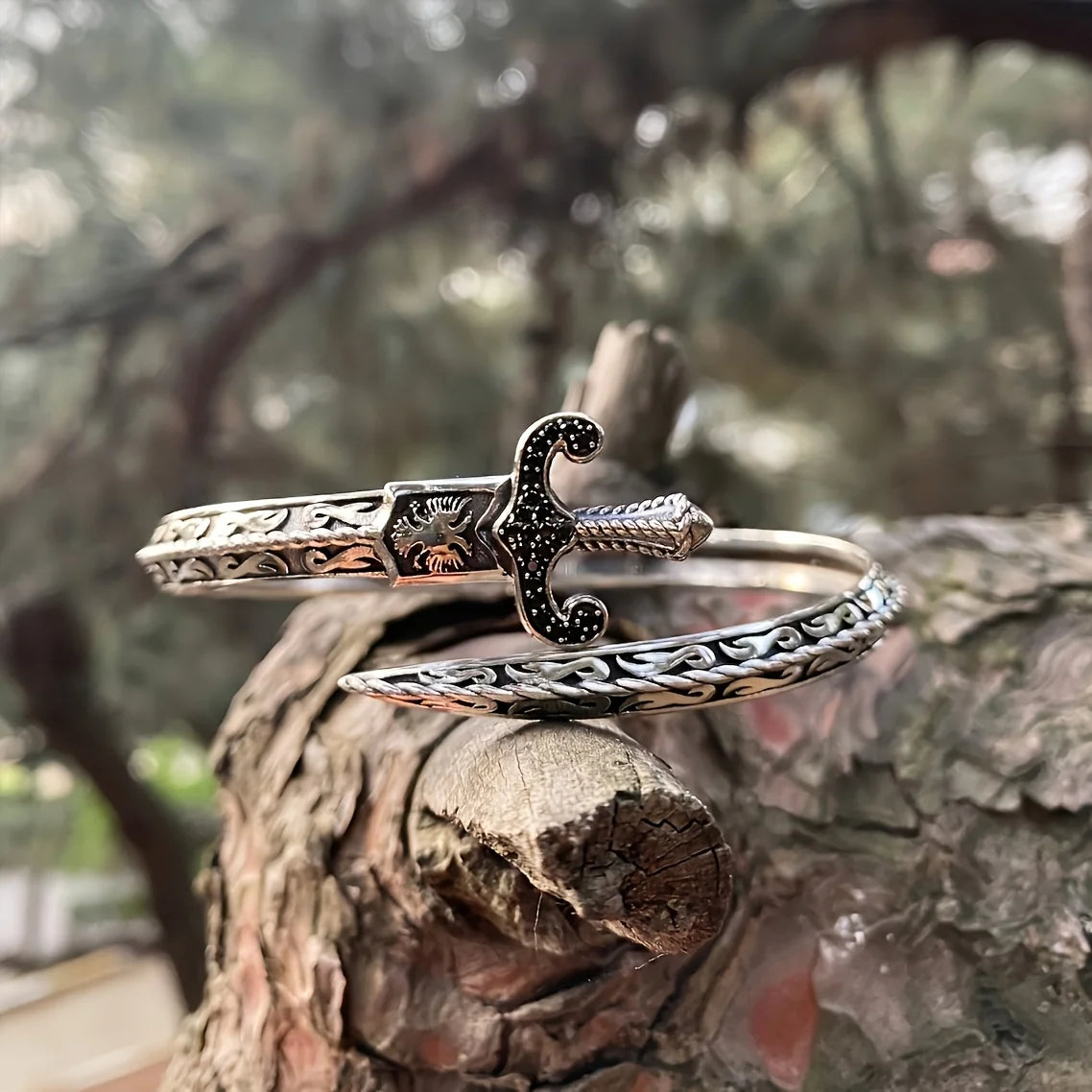 Eagle Carved Cuff Bangle — Adjustable Vintage Brass Wrap Bracelet