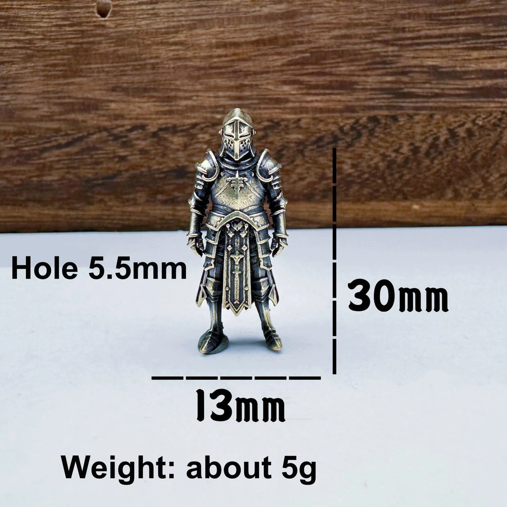 Templar Knight Brass Knife Bead — Medieval EDC Paracord Charm