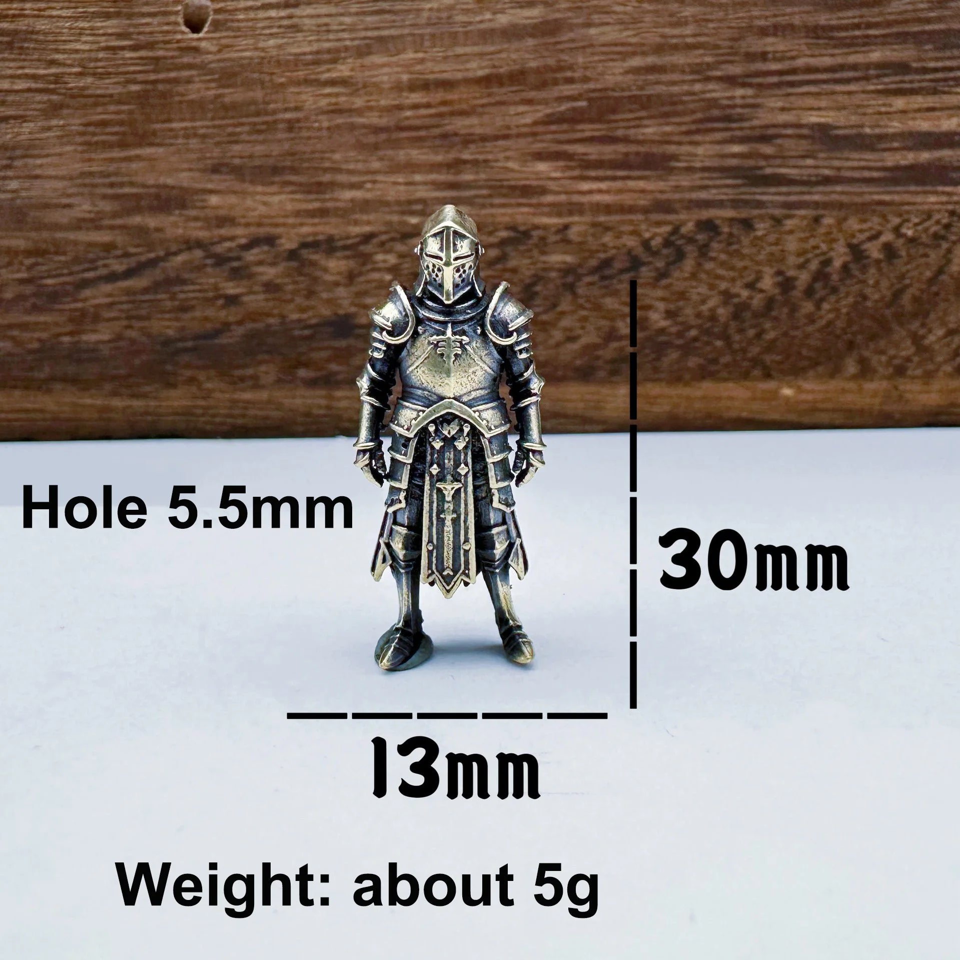 Templar Knight Brass Knife Bead — Medieval EDC Paracord Charm
