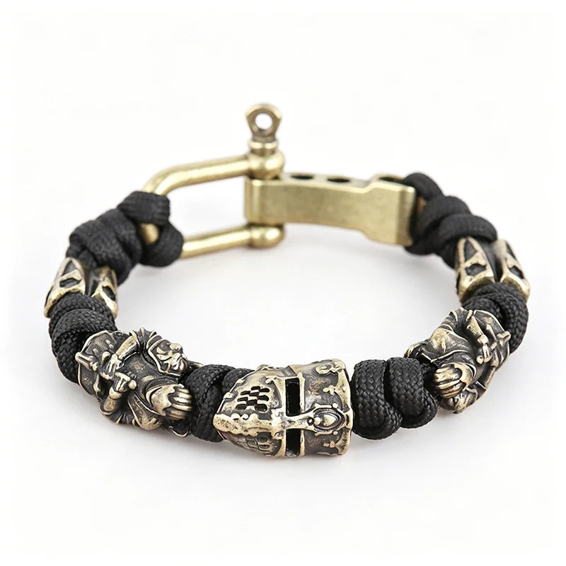 Templar Knight Paracord Bracelet — Woven Adjustable Medieval Talisman