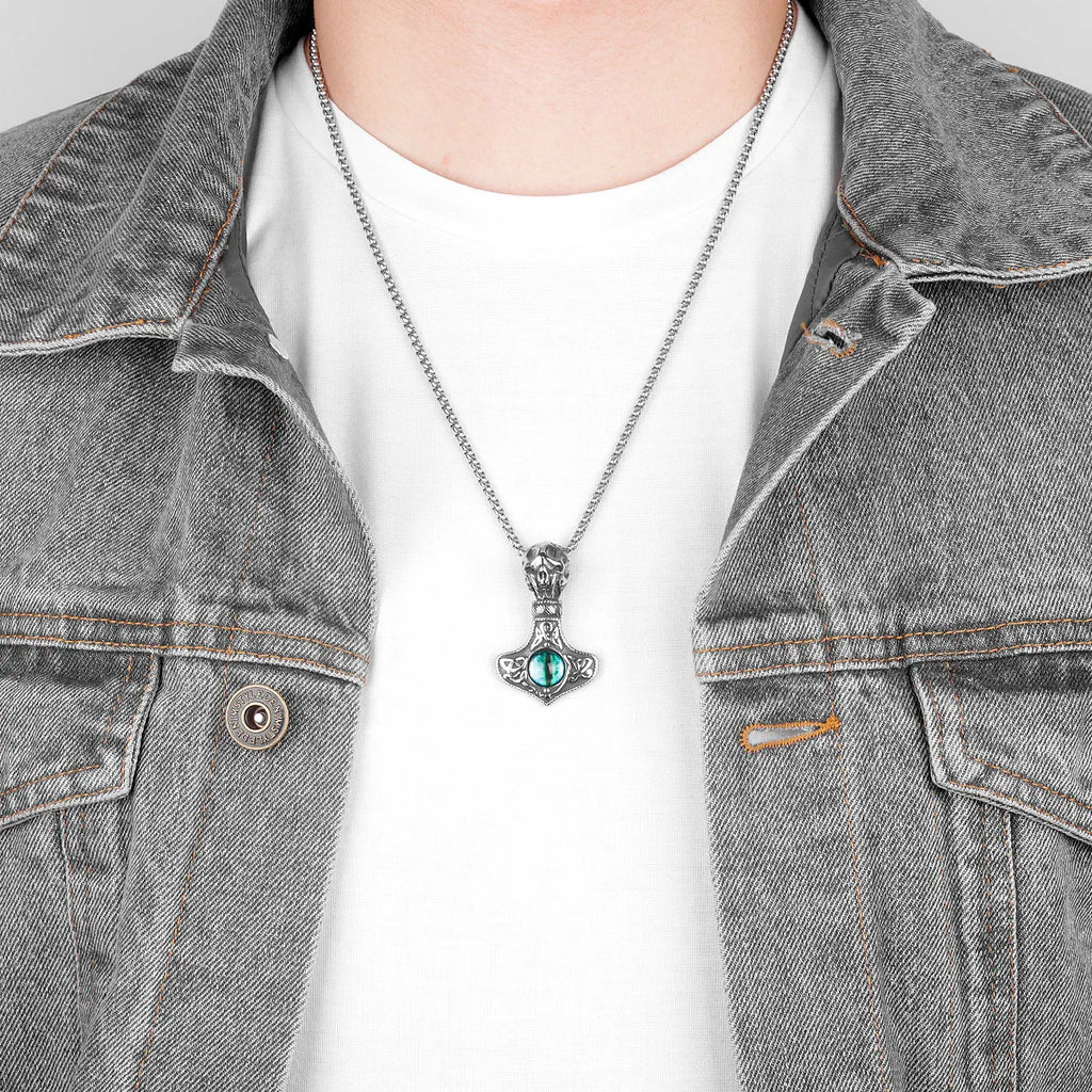 Evil Eye Skull Necklace — Gothic Punk Stainless Steel Pendant