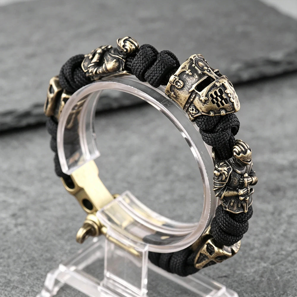 Templar Knight Paracord Bracelet — Woven Adjustable Medieval Talisman