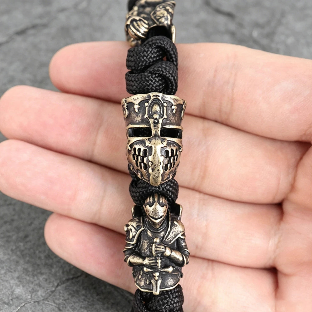 Templar Knight Paracord Bracelet — Woven Adjustable Medieval Talisman