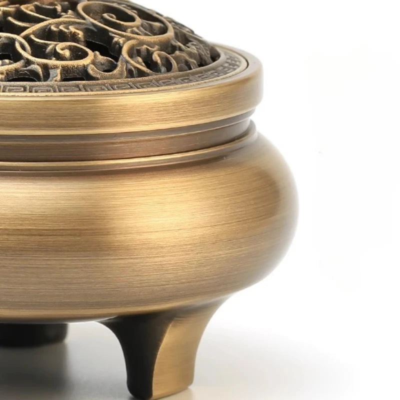 Brass Incense Burner — Vintage Coil Censer Home Decor