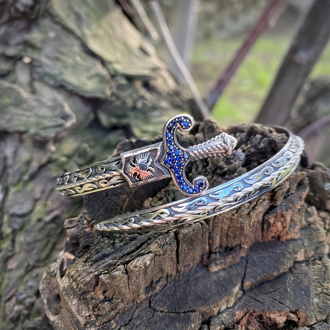 Eagle Carved Cuff Bangle — Adjustable Vintage Brass Wrap Bracelet
