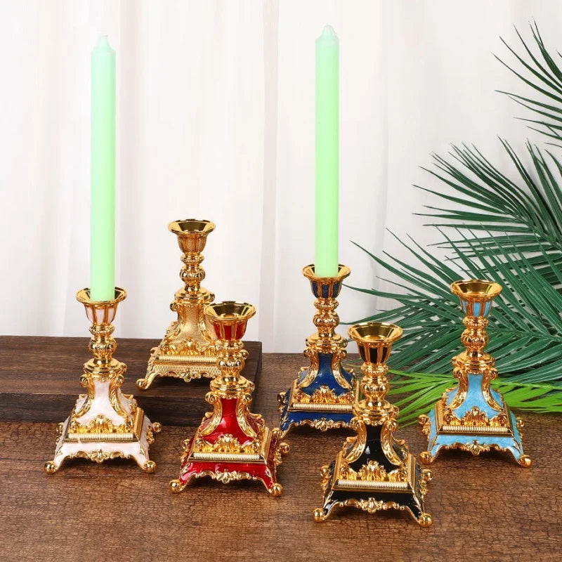 Vintage Metal Candlestick Holder — Elegant Single Taper Stand