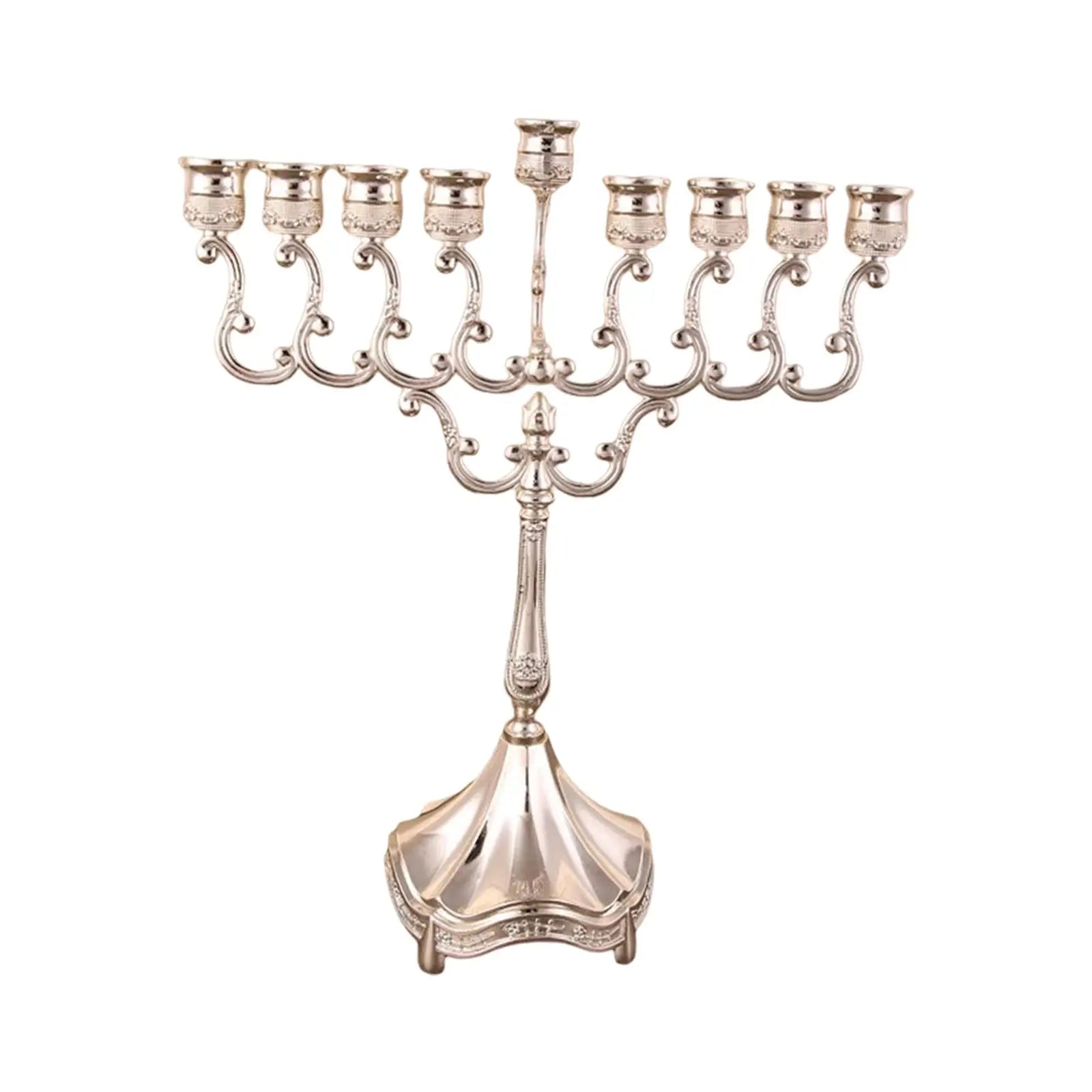 Hanukkah Menorah Candle Stands Tabletop 9 Branches Candle Holder for Christmas Exquisite Candlestick Table Home Decor