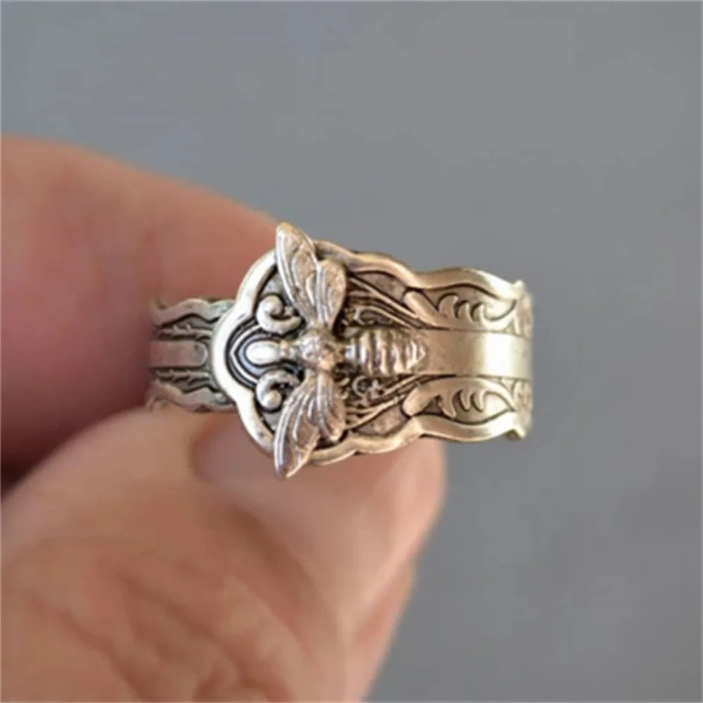 Bee Spoon Ring — Delicate Bohemian Metal Ring for Women