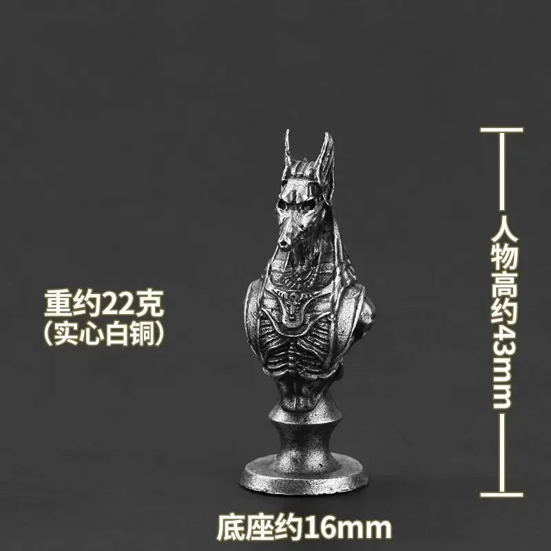 Ancient Egypt Chess Figurine Set — Brass Miniature Sculpture