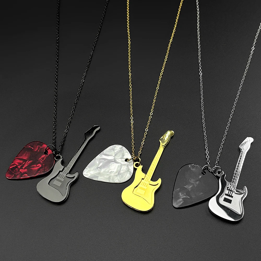 Guitar Pick Necklace — Stainless Steel Music Lover Pendant