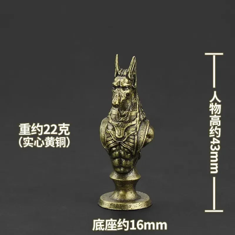 Ancient Egypt Chess Figurine Set — Brass Miniature Sculpture