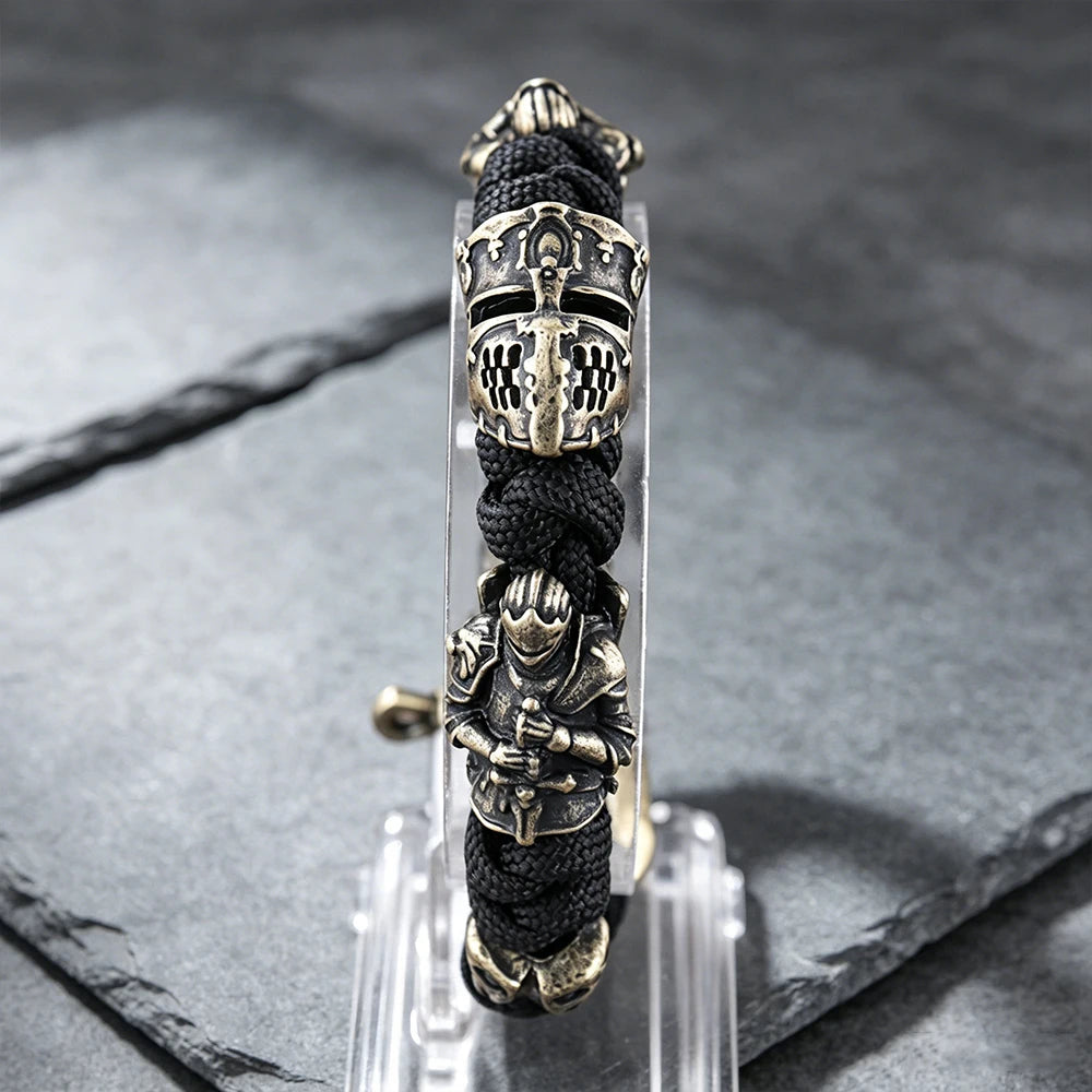 Templar Knight Paracord Bracelet — Woven Adjustable Medieval Talisman