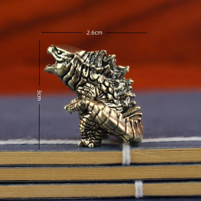 Brass Mythical Monster Figurine — Abstract Fantasy Desk Decor