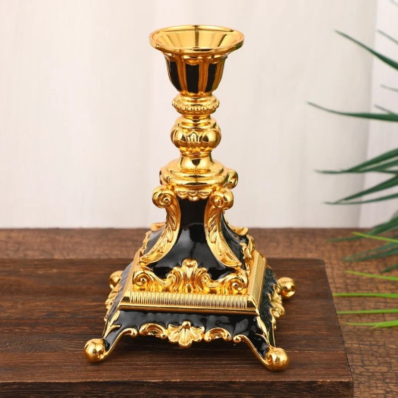 Vintage Metal Candlestick Holder — Elegant Single Taper Stand
