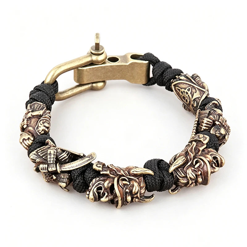 Templar Knight Paracord Bracelet — Woven Adjustable Talisman