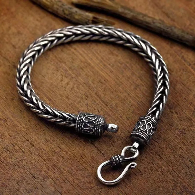Sterling Silver Chain Bracelet — Vintage Luxury Jewelry for Men & Women