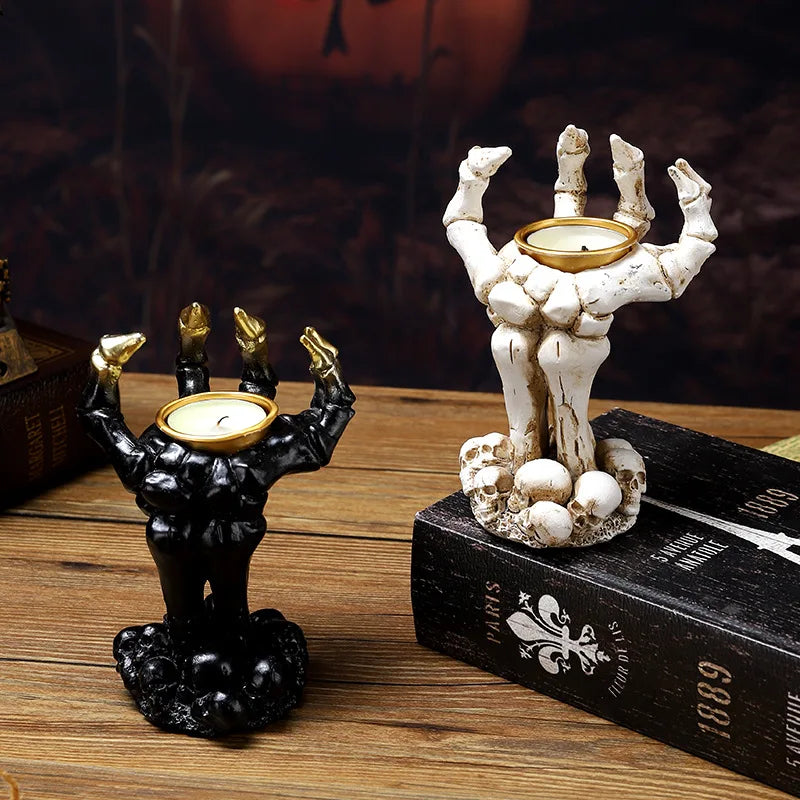 European Style Skull Candle Holder Decoration Halloween Party Atmosphere Decoration Creative Candle Light Decoration