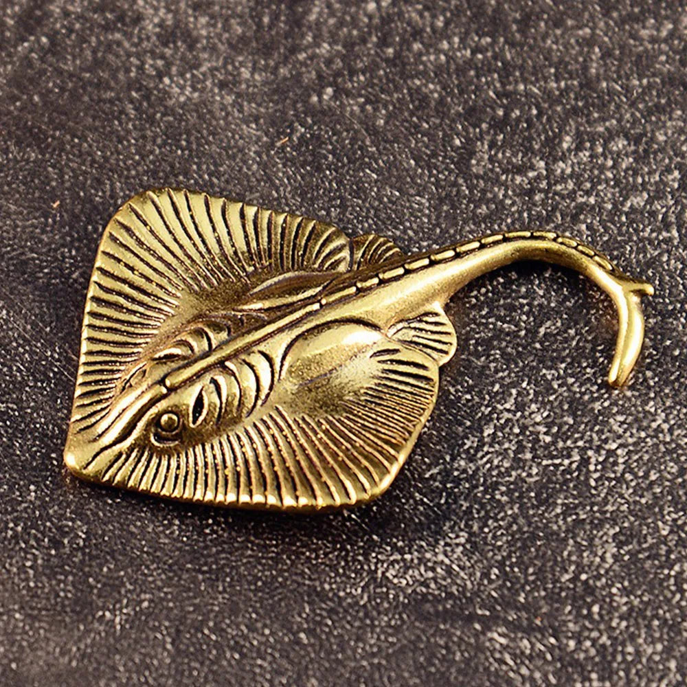 Brass Devil Fish Figurine — Vintage Marine Sculpture & Tea Pet Decor