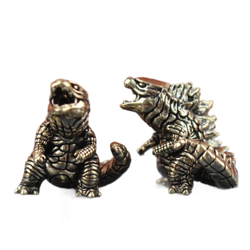 Brass Mythical Monster Figurine — Abstract Fantasy Desk Decor
